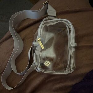 Kendra Scott Clear Mini Bag with White Trim